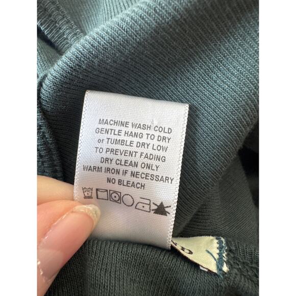 PRAIRIE UNDERGROUND Crewneck Cotton Long Sleeve Bodycon Dress Green MEDIUM - Picture 10 of 10